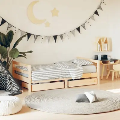 VidaXl Sängram I Massiv Furu Med Lådor För Barnsäng 80X160 Cm