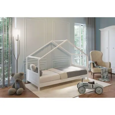 Viking Choice Hussäng Barnsäng 90X200 Cm Massivt Trä Vit