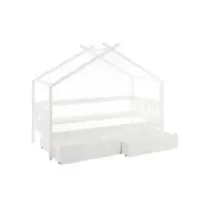 Viking Choice Hussäng Barnsäng Med 2 Förvaringslådor - 90X200 Cm Furu Vit