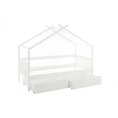 Viking Choice Hussäng Barnsäng Med 2 Förvaringslådor - 90X200 Cm Furu Vit