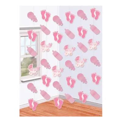 Baby Shower Baby Girl Hängande Dekoration - 6-pack