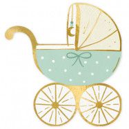 Baby Shower Barnvagn Servett Blå 20-pack