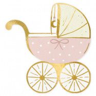 Baby Shower Barnvagn Servett Rosa 20-pack