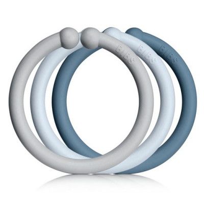 BIBS barnvagnsringar 12-pack, baby blue/cloud/petrol