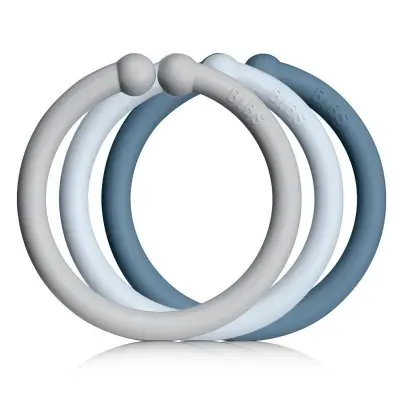 BIBS barnvagnsringar 12-pack, baby blue/cloud/petrol