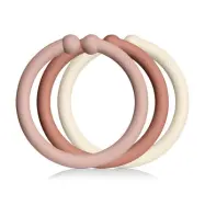 BIBS barnvagnsringar 12-pack, blush/woodchuck/ivory