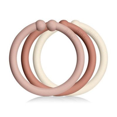 BIBS barnvagnsringar 12-pack, blush/woodchuck/ivory