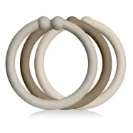 BIBS barnvagnsringar 12-pack, sand/dark oak/vanilla