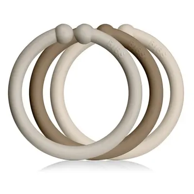 BIBS barnvagnsringar 12-pack, sand/dark oak/vanilla