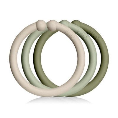 BIBS barnvagnsringar 12-pack, vanilla/sage/olive