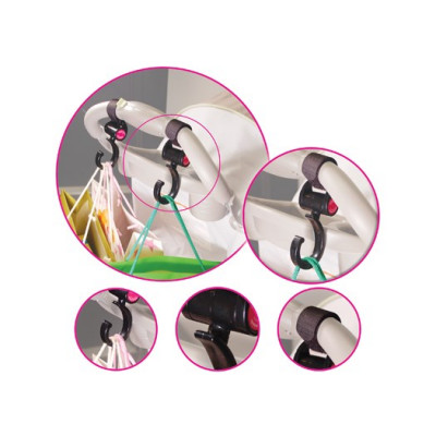 Carlobaby barnvagnskrok Hooks'n Stroll 2-pack