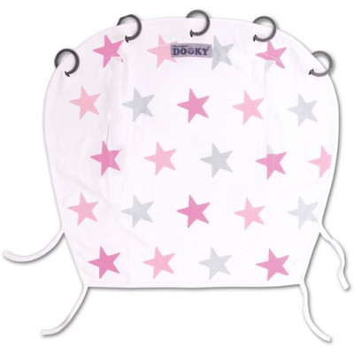 Dooky barnvagnsgardin stjärnor, rosa
