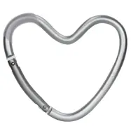 Dooky barnvagnskrok hjärta, silver