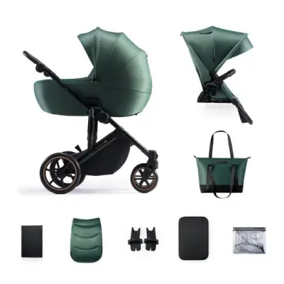 Kinderkraft Barnvagn - 2W1 Prime 2 Dark Green