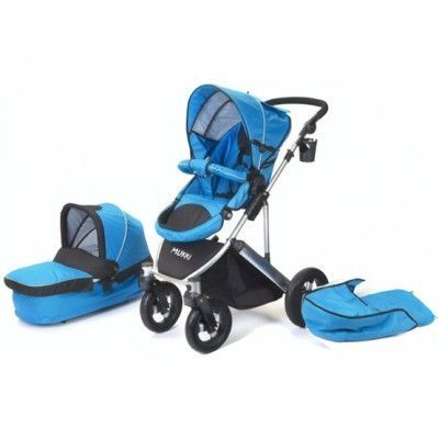 Mukki - Barnvagn Med Liggdel Combi Daily Transporter Blå