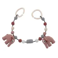 Sebra virkat barnvagnshänge, elefant blossom pink