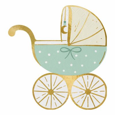 Servetter Barnvagn Grön - 20-pack