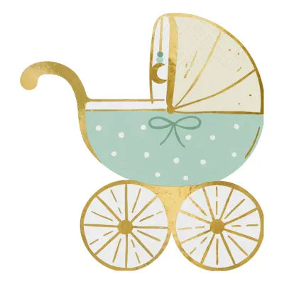 Servetter Barnvagn Grön - 20-pack
