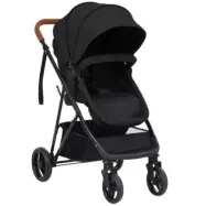 VidaXl Barnvagn 2-I-1 Antracit Och Svart Stål