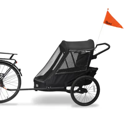Wike - Cykelvagn Dubbel Premium Extra Suspension (jogging + Stroller) - Svart