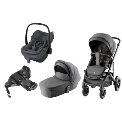 Britax Smile 5Z duovagn + Maxi-Cosi Pebble Slide Pro babyskydd + isofixbas