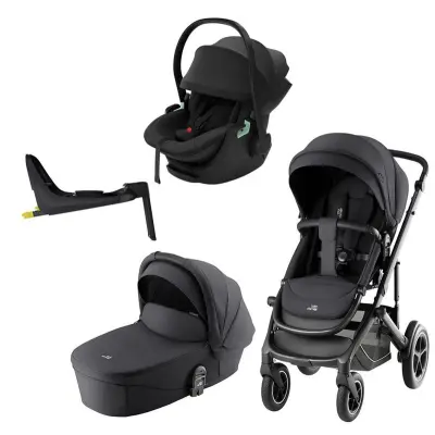Britax Smile 5Z duovagn + Thule Maple babyskydd + isofixbas
