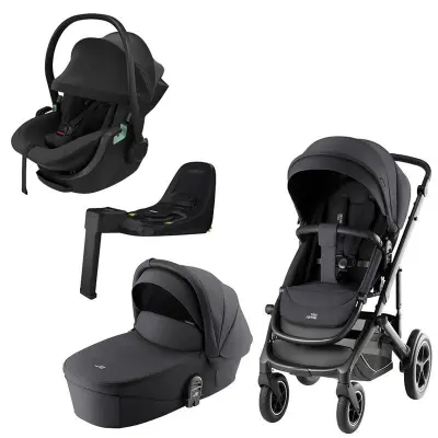 Britax Smile 5Z duovagn + Thule Maple Connect babyskydd + isofixbas