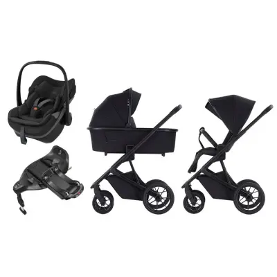 Crescent Prestige 2 Classic duovagn + Maxi-Cosi Pebble Slide Pro babyskydd + isofixbas