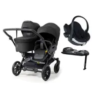 Emmaljunga Double Sento syskonvagn 2027 + BeSafe iZi Go Modular X2 babyskydd + isofixbas