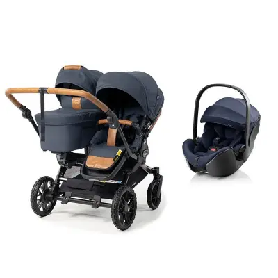 Emmaljunga Double Sento syskonvagn 2027 + Britax Römer Baby-Safe Pro babyskydd
