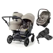Emmaljunga Double Sento syskonvagn 2027 + Maxi-Cosi Coral Slide Pro babyskydd + isofixbas