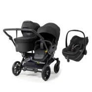 Emmaljunga Double Sento syskonvagn 2027 + Maxi-Cosi Pebble Slide Pro babyskydd