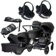 Emmaljunga Double Sento tvillingvagn 2027 + BeSafe iZi Go Modular X2 babyskydd + isofixbaser