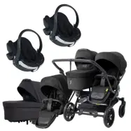Emmaljunga Double Sento tvillingvagn 2027 + BeSafe iZi Go Modular X2 babyskydd