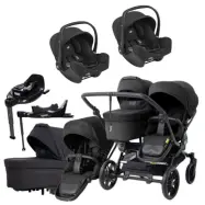 Emmaljunga Double Sento tvillingvagn 2027 + Joie i-Snug 2 babyskydd + isofixbaser