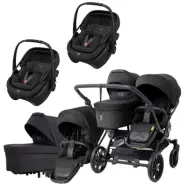 Emmaljunga Double Sento tvillingvagn 2027 + Maxi-Cosi Coral Slide Pro babyskydd