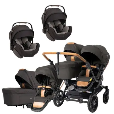 Emmaljunga Double Sento tvillingvagn 2027 + Nuna Arra Flex babyskydd