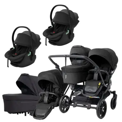 Emmaljunga Double Sento tvillingvagn 2027 + Thule Maple babyskydd