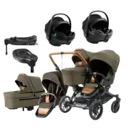 Emmaljunga Double Sento tvillingvagn Flat+ 2026 + Axkid GoKid babyskydd + bas