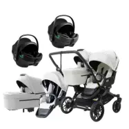 Emmaljunga Double Sento tvillingvagn Flat+ 2026 + Axkid GoKid babyskydd