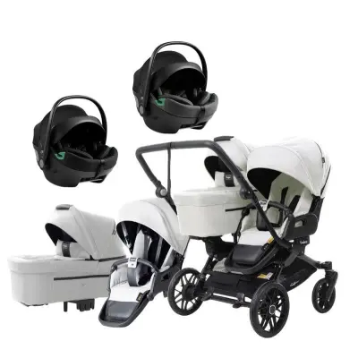 Emmaljunga Double Sento tvillingvagn Flat+ 2026 + Axkid GoKid babyskydd