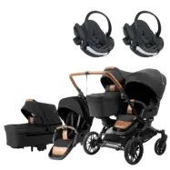 Emmaljunga Double Sento tvillingvagn Flat+ 2026 + BeSafe iZi Go Modular X2 babyskydd