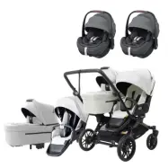 Emmaljunga Double Sento tvillingvagn Flat+ 2026 + Maxi-Cosi Pebble 360 Pro 2 babyskydd