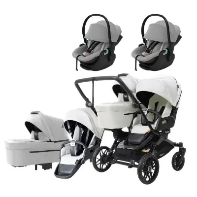 Emmaljunga Double Sento tvillingvagn Flat+ 2026 + Thule Maple babyskydd