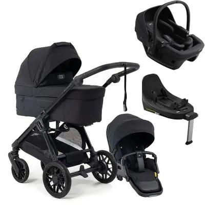 Emmaljunga Sento duovagn Flat+ 2027 + Axkid Zero Pro babyskydd + isofixbas