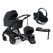 Emmaljunga Sento duovagn Flat+ 2027 + BeSafe iZi Go Modular X2 babyskydd + isofixbas