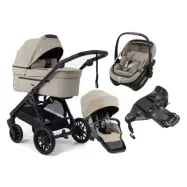 Emmaljunga Sento duovagn Flat+ 2027 + Maxi-Cosi Coral Slide Pro babyskydd + isofixbas