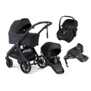 Emmaljunga Sento Max duovagn Ergo+ 2027 + Maxi-Cosi Coral Slide Pro babyskydd + isofixbas