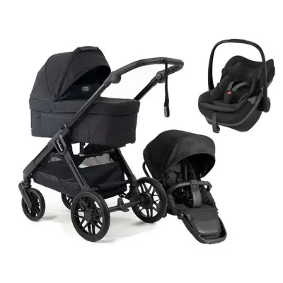 Emmaljunga Sento Max duovagn Ergo+ 2027 + Maxi-Cosi Pebble Slide Pro babyskydd