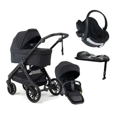 Emmaljunga Sento Max duovagn Flat+ 2027 + BeSafe iZi Go Modular X2 babyskydd + isofixbas